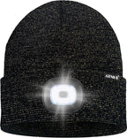 ATNKE LED Lighted Beanie Hat,USB Rechargeable 4 LED Running Headlamp Bright Cap with The Light Gifts for Men and Women
