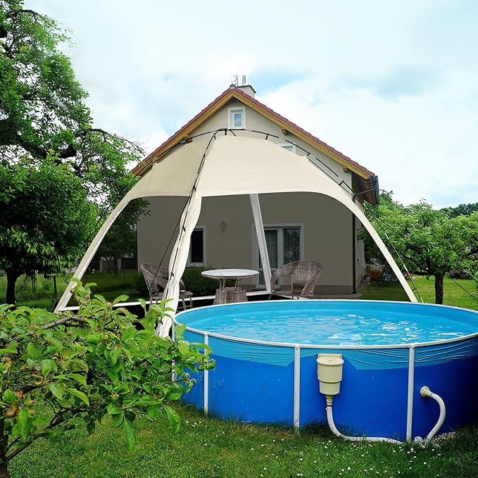 Screen Tent with Removable Floor, Siebwin Large 10'x10' Gazebos with Mosquito Netting and Removable Floor Sunproof Outdoor Canopy Tent for Backyard Party Outside Activities 1-Person Setup