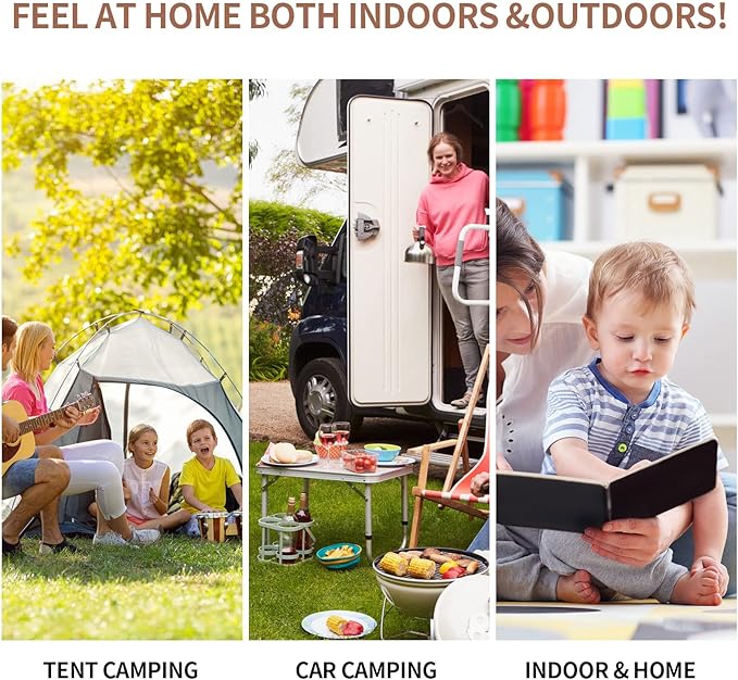 Memory Foam Camping Mattress Pad, Portable Sleeping Pad Roll Up Travel Mattress Waterproof Foldable Floor Cot Mattress Guest Bed for Sleepover