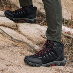 SHULOOK Men's Waterproof Hiking Boots Non-Slip Lightweight Mid Top Ankle Boot Breathable Hiker Trekking Shoes