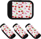 4 Pack Cherry Luggage Handle Wrap, Detachable Luggage Tag, Neoprene Suitcase Wrap with Comfort Grip & Bright Identifier for Suitcase, Travel Bag, Sports Bag