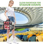 MAY TREE Clear Bag for Stadium Events, 12x6x16 Clear Tote Bag with Removable Strap, Transparent Bag for Concert Sports Gym, White Guita-Strap