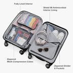 Traveler's Choice Pagosa Hardshell Expandable Luggage with Spinner Wheels, Black, 3-Piece Set (22/26/30)