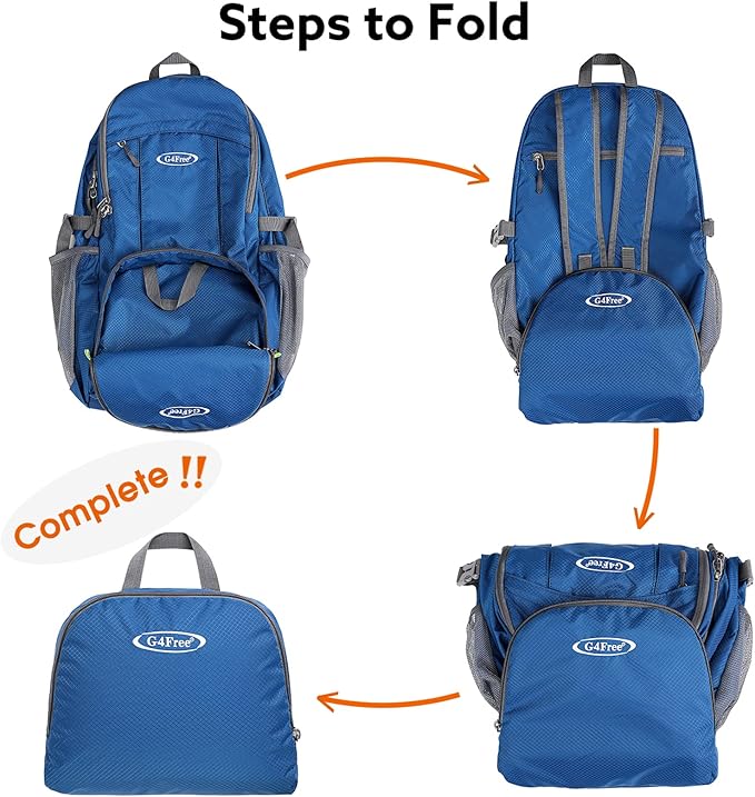 G4Free 40L Lightweight Packable Hiking Backpack, Waterproof Travel Daypack