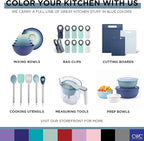 COOK WITH COLOR Silicone Cooking Utensils, Kitchen Utensil Set, Easy to Clean Silicone Kitchen Utensils, Cooking Utensils for Nonstick Cookware, Kitchen Gadgets Set, 10 Pieces, Blue and White