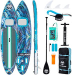 TRUISLAND Inflatable Paddle Board, Stand Up Paddle Board with Backpack, Non-Slip Thickened Deckpad, Waterproof Phone Case, Leash, Paddle, Hand Pump