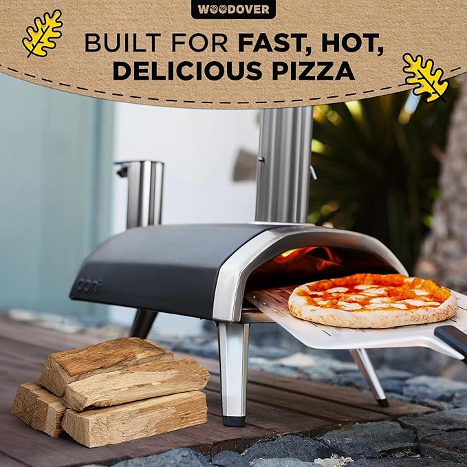 Pizza Oven Wood with Fire Starters, 12 lbs Kiln-Dried White Oak Logs (6 Inch) for Ooni, Solo Stove, Gozney – Low Smoke, Clean Split Firewood for Outdoor Cooking & Wood-Fired Pizza, Approx 800 cub.in.