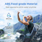 Waterdrop Water Filter Straw, Water Purifier Survival for Camping, Travel, Backpacking and Emergency Preparedness, Water Filtration System Survival, 3 Pack, Light Blue