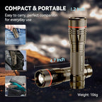 WdtPro Rechargeable Flashlights High Lumens, 2 Pack 10H Long Lasting Super Bright EDC Flashlight, LED Mini Tactical Flash Lights for Camping Emergency, Drop & Water Resistant Brown(Battery Included)