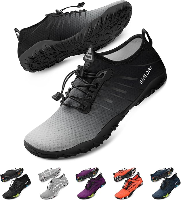 SIMARI Water Shoes for Women Men - Barefoot Quick-Dry Aqua Socks | Lightweight Swim Shoes for Surfing, Swimming, Beach Sports, Kayaking, Diving | Non-Slip Design