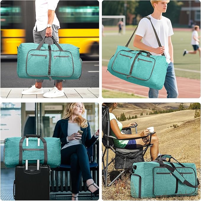 Vomgomfom Travel Duffle Bag for Men,65L 85L 115L Foldable Travel Duffel Bag with Shoes Compartment Overnight Bag for Men Women