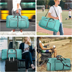 Vomgomfom 65L/85L/115L Foldable Travel Duffle Bag, Lightweight Checked Luggage with Shoe Compartment, Water-Resistant Weekender Overnight Bag for Men & Women