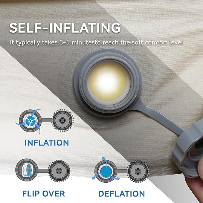 Tesla Camping Air Mattress with Foam, 4''Extra Thick Self Inflating Sleeping Pad for Camping, Fast Inflate & Deflate, with Electric Pump, Model Y