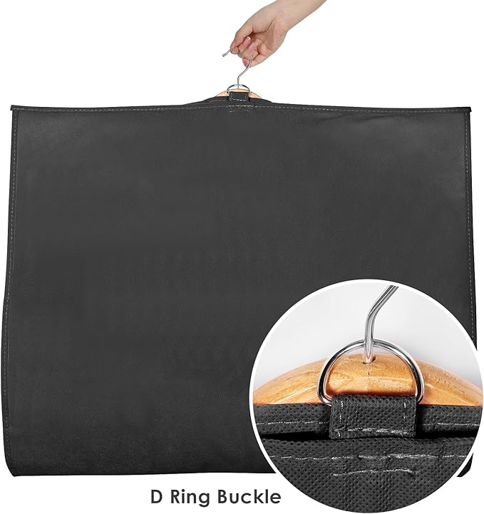 Univivi Dance Costume Bags Garment Bag 40 Inch Hanging Clothes for Dance Competitions, with 3 Medium Clear Zipper Pockets for Dance Costumes, Closet Storage(Clear Black)