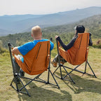 Timber Ridge Hammock Camping Chair with Adjustable Backrest, Heavy Duty Folding Hammock Chair Supports 300lbs, Portable Hammock Chair for Camping, Travelling and Patio, Orange