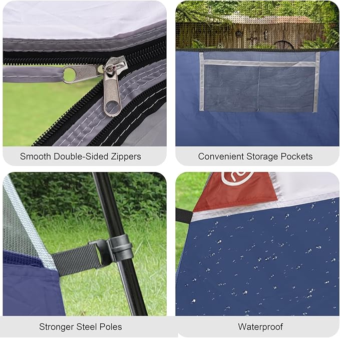 CAMPROS CP Tents for Camping 6 Person Tent Waterproof Windproof Double Layer Family Camping Tent, Easy Setup Dome Tent with Large Mesh Windows & Wider Door for Outdoor Camping & Hiking