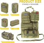 Universal Tactical Car Seat Back Organizer Bag Tactical Molle Vehicle Organizers Panel Vehicle Protector Organizers with 5 Detachable Pouches for Car Truck Ford Jeep (Army green)