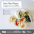 LEAFICO Reusable Produce Bags – 100% Cotton Mesh & Solid Hybrid (Small 8x10 inch 6 Pcs) – Cloth Grocery Bags for Garlic, Nuts, Onions, Bulk Snacks – Washable, Plastic-Free, Breathable, Zero Waste
