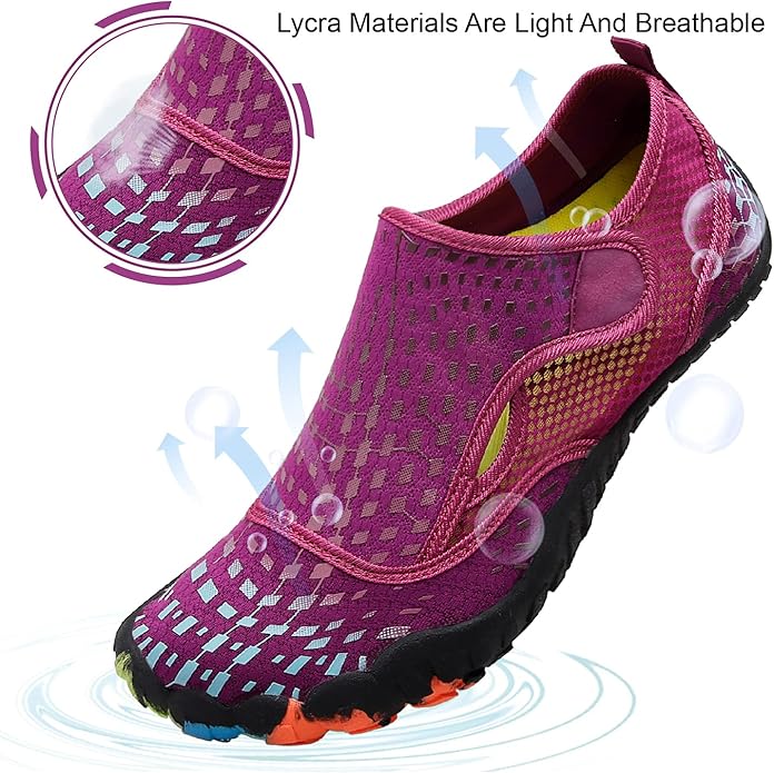 L-RUN Barefoot Water Shoes Women Mens Aqua Sock Athletic Hiking Water Sports Shoes for Swim Beach Pool Sand Diving Walking