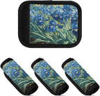 Luggage Handle Wrap (2-Pack) - Irises Vincent Van Gogh Premium Soft Suitcase Wraps with Luggage Tags & Handle Covers for Comfort, Grip, and Easy Identification