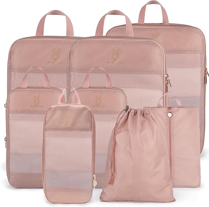 Expandable Compression Packing Cubes for Suitcases,6 Set Lightweight Compressible Travel Packing Organizer for Carry on Suitcase,Organizer Bags Set as Travel Essentials for Women