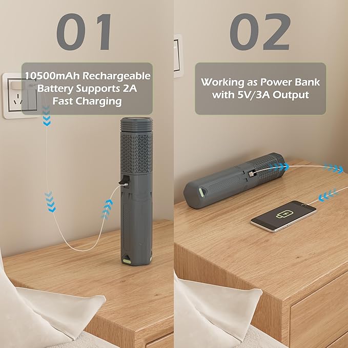 Telescopic Camping Light with Stand, 10500mAh Rechargeable Camping Lantern,Dimmable Portable Flashlight with Storage Bag,Magnetic Waterproof Work Light for Hiking Fishing Emergency Garage Outdoor Work