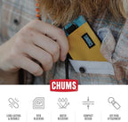 Chums Surfshorts Wallet - Lightweight Zippered Minimalist Wallet with Clear ID Window - Water Resistant with Key Ring (Rainbow Tie Dye)