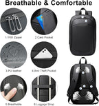 hk Slim Laptop Backpack, Lightweight Expandable High-Tech Business Work Backpack for Men Women,15.6 Inch Anti-theft Waterproof Travel Backpack Durable College Casual Daypack Computer Laptop Bag-Black