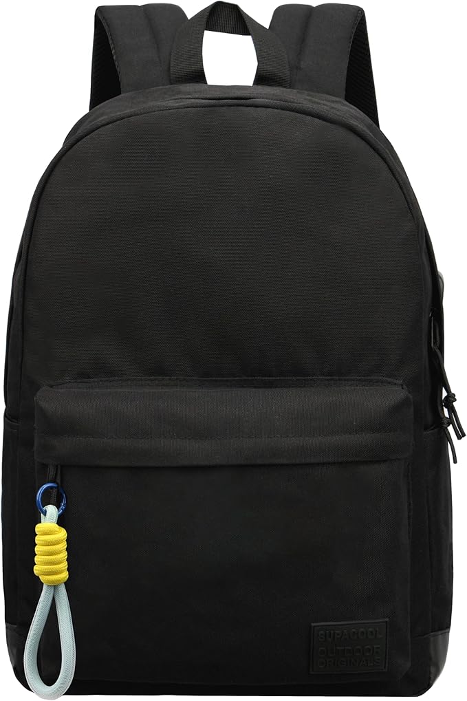 SUPACOOL Casual Laptop Backpack for Men and Women, Backpack for College, USB Charging Port, Lightweight Pack Back