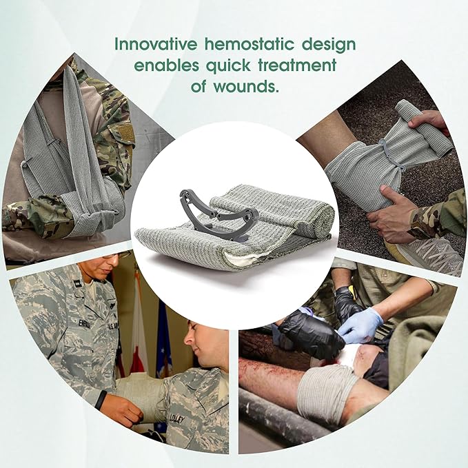 6 Inch 3 Packs Israeli Bandage - Emergency Bandage with Vacuum Sterile Package - for Wound Dressing, First Aid Kit, Medical Trauma Kit Refill