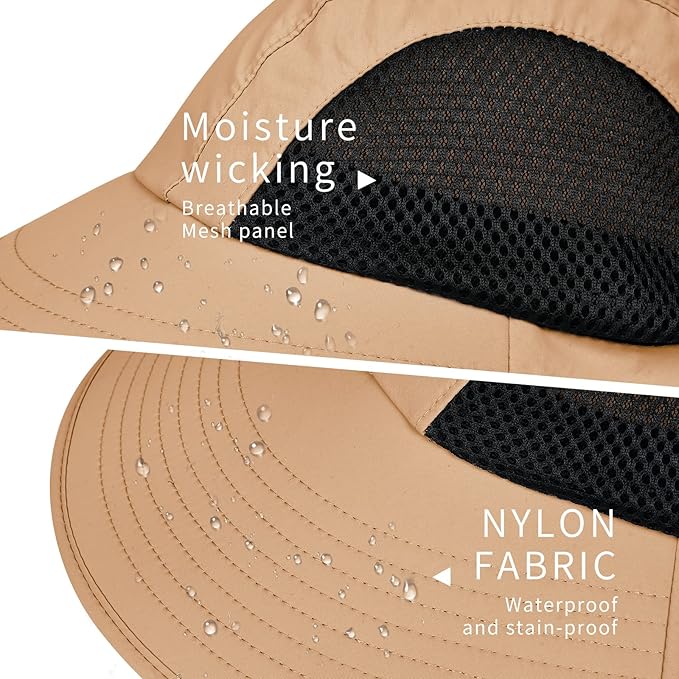 Sun Hat for Men Women with Neck Flap,UPF 50+ UV Protective Hiking Fishing Hats,Wide Brim Sun Hat for Women&Men