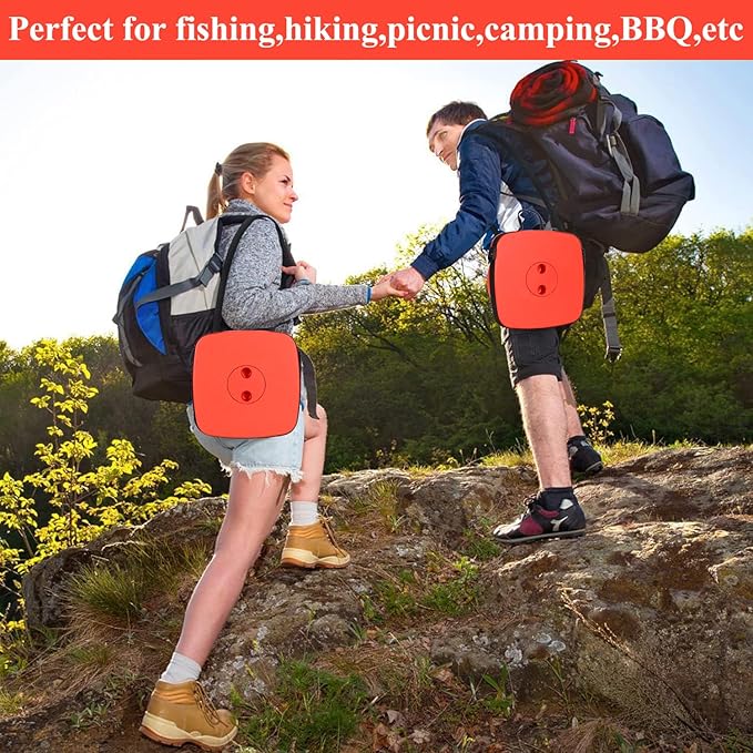 Fishboy Upgraded Square Collapsible Stool, 400lbs Max Weight, Lightweight But Sturdy, Portable Retractable Folding Telescoping Foldable Camping Stool for Adults Outdoor Fishing Hiking Travel BBQ