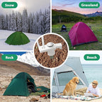 Eurmax USA Galvanized Non-Rust Camping Family Tent Pop Up Tent Stakes Canopy Anchors Heavy Duty 10pc-Pack, with 4x10ft Ropes & 1 White Stopper