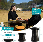 19.7” Heavy Duty Collapsible Stool with Cushion - Portable, Foldable Camping Stool for Adults, Max Capacity 1000lbs