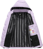 MOERDENG Women's Waterproof Rain Jacket Lightweight Raincoat Hooded Hiking Jacket Softshell Windbreaker