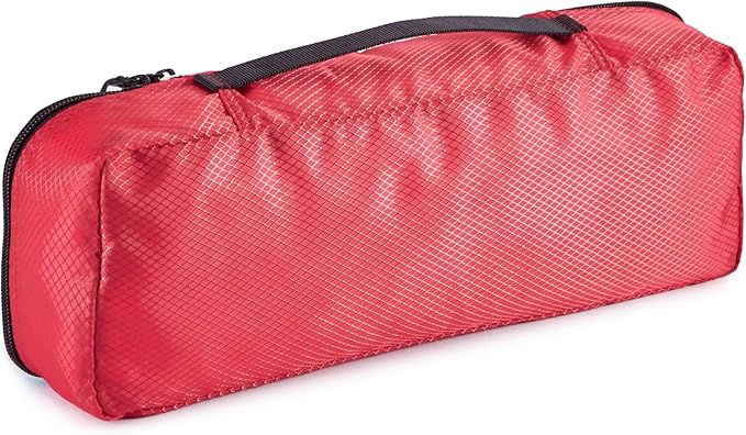 Amazon Essentials 4-Piece Packing Cubes Travel Accessories Set, Luggage Organizer with Double Zipper, Mesh Top, 100% Polyester, Small/Medium/Large/Slim, Red (Previously Amazon Basics)