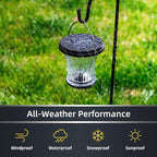 Glass Solar Lantern Outdoor, Waterproof Hanging Solar Lights for Outside with Modular Design, 3000K LED, Auto On/Off Table Lamp for Garden Patio Yard Fence Wall Decorative, Warm White(2 Pack)
