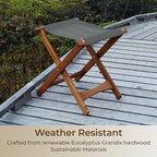 BYER OF MAINE Pangean Folding Stool – Canvas Camp & Wood Camp Stool for Portable & Outdoor Seating in Granite