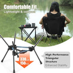 Ultralight Backpacking Chair,2.2lb Compact Folding Camping Chair,Supports 300lbs,Portable Travel & Hiking Chair,Lightweight Design,Perfect for Hiking Gear, Picnics and Traveling, (Black)