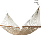 Hatteras Hammocks Deluxe Antique Brown Oatmeal Heirloom Tweed DuraCord Rope Hammock – 13 ft. x 60 in., 2-Person, 450 lb Capacity, Cumaru Spreader Bar, Zinc-Plated Hardware – Handcrafted in The USA