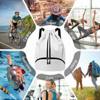 Hoedia Sports Drawstring Backpack - String Swim Gym Bag with Shoes Compartment and Wet Proof Pocket for Women/Men (White)