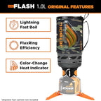 Jetboil Flash 1.0L Portable Fast Boil Stove for Camping and Backpacking with 1-Step Auto Ignition, New for 2025, Propane/Isobutane Burner with Cooking Cup