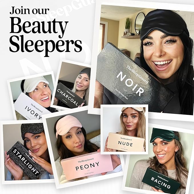 Pure Silk Sleep Mask [100% 6A Mulberry Silk, 22 Momme] Light Blocking Travel Essentials. Eye Masks for Sleeping. Black Oeko-Tex Blindfold. Eye Covers for Men & Women