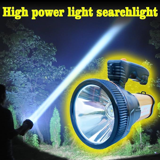 Super Bright Torch Searchlight Handheld Portable LED Spotlight USB Rechargeable Multi-Function Flashlight Outdoor Long Shots Lamp