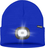 ATNKE LED Lighted Beanie Hat,USB Rechargeable 4 LED Running Headlamp Bright Cap with The Light Gifts for Men and Women