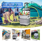 Collapsible Large Rolling Cooler 60-Can/40L,3-in-1 Insulated Soft Cooler Bag,Adjustable Wheels&Handle, Rolling Cooler Cart for Beach Camping Travel Outdoor Hot Takeout Orders