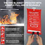 Home Emergency Fire Blankets 40“ x 40” Fiberglass Fire Blankets Essential Emergency Fire Blankets for Home and Kitchen 2 Packs