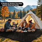 Northroad Waterproof Camping Blanket with Sherpa Lining, Large Windproof Outdoor Blanket for Cold Weather, Light Weight and Warm for Picnic, Stadium, Dog, Concert, 55"x82" (Black, 1PCS)