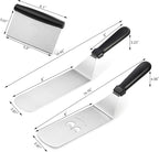 New Star Foodservice 1029161 Commercial-Grade 3-Piece Stainless Steel BBQ Spatula Set
