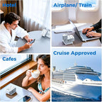 Upgraded 350W Voltage Converter US to Europe for Hair Straightener Shaver Toothbrush CPAP Camera Cell Phone - 220V to 110V Converter for European Travel, Power Converter Adapter Combo with PD Chargers
